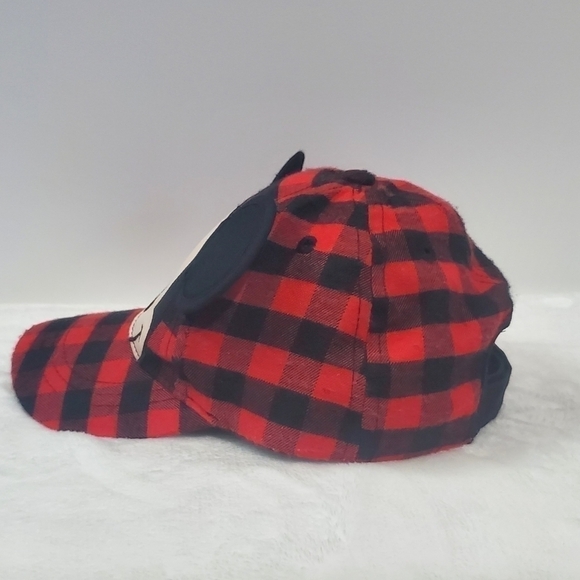 DISNEY Mickey Mouse Red Black Buffalo Check Plaid Baseball Hat Cap Toddler Size - Picture 5 of 10